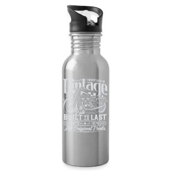 1976_Jahrgang_Geburtstag_Motorrad_Geschenk - Gourde avec paille intégrée - argent clair - Droite