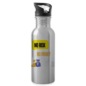 Kein Risiko, kein Geld - Trinkflasche mit integriertem Trinkhalm - Lightsilver - Rechts