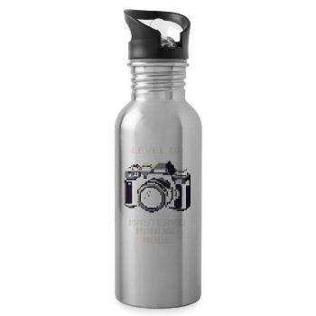Level Up | Manuellmodus gemeistert, ISO Blende - Trinkflasche mit integriertem Trinkhalm - Lightsilver - Rechts