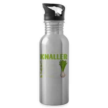 Gewichtheber BIN EIN LAUCH LÄSSIG COOL Lustig - Trinkflasche mit integriertem Trinkhalm - Lightsilver - Rechts