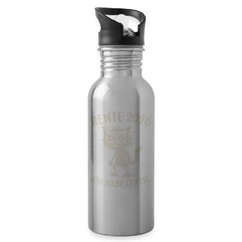 Rente 2026 Ich habe fertig Rente Renteneintritt - Trinkflasche mit integriertem Trinkhalm - Lightsilver - Rechts