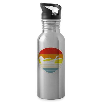 Schwimmen Wassersport Schwimmer Geschenke - Trinkflasche mit integriertem Trinkhalm - Lightsilver - Rechts