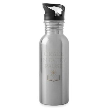 Calm is rebellion. Soft Life Self Care - Water bottle with straw - silver - Right