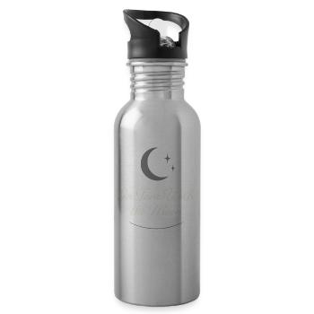 Moon Cycle Moon Goddess Intentionally - Water bottle with straw - silver - Right