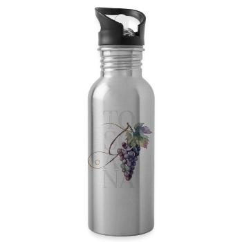 TOSCANA – Trauben - Trinkflasche mit integriertem Trinkhalm - Lightsilver - Rechts