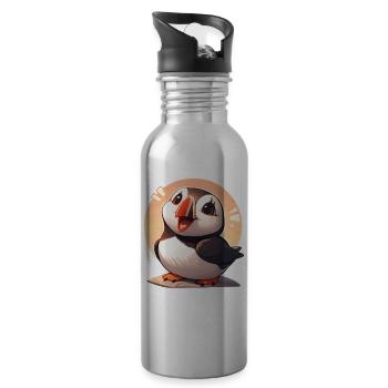 Puffin Papageientaucher - Trinkflasche mit integriertem Trinkhalm - Lightsilver - Rechts