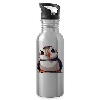 Puffin Papageientaucher - Trinkflasche mit integriertem Trinkhalm - Lightsilver - Rechts