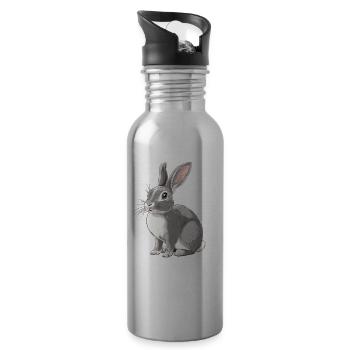 Bunny Bunny - Water bottle with straw - silver - Right