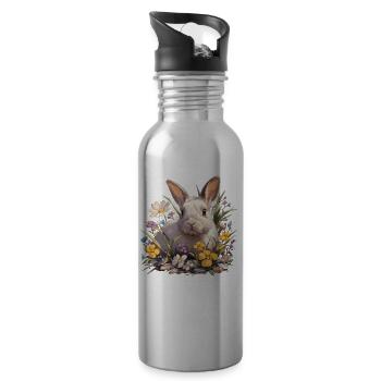 Bunny Bunny - Water bottle with straw - silver - Right