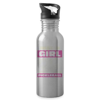 Just a Girl Who Loves Pickleball - Trinkflasche mit integriertem Trinkhalm - Lightsilver - Rechts