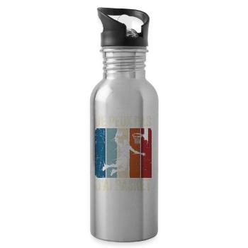 Ich kann nicht, ich habe Basketball - Trinkflasche mit integriertem Trinkhalm - Lightsilver - Rechts