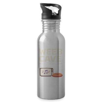 Anime-hausmensch Kuscheliger Weeb - Trinkflasche mit integriertem Trinkhalm - Lightsilver - Rechts