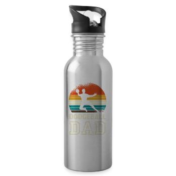 Dodgeballdad im Retro Sunset - Trinkflasche mit integriertem Trinkhalm - Lightsilver - Rechts