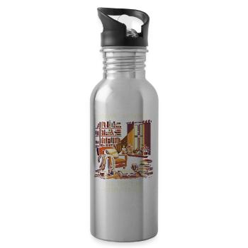 Savepoint Between Chapters | Reading pause reading - Water bottle with straw - silver - Right