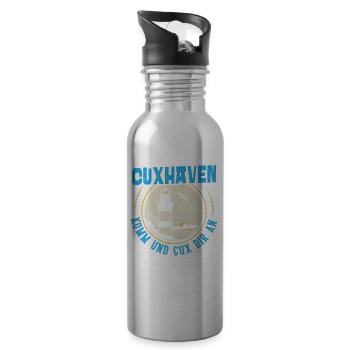 North Sea Holidays CUXHAVEN COME AND CUX TO YOU Funny - Water bottle with straw - silver - Right