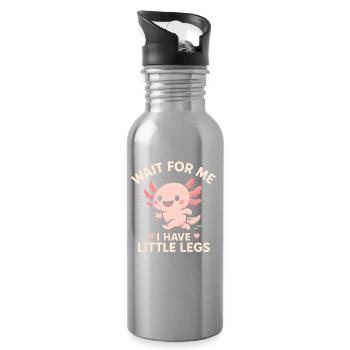 Axolotl disant un mème Humour Petites jambes drôles - Gourde avec paille intégrée - argent clair - Droite