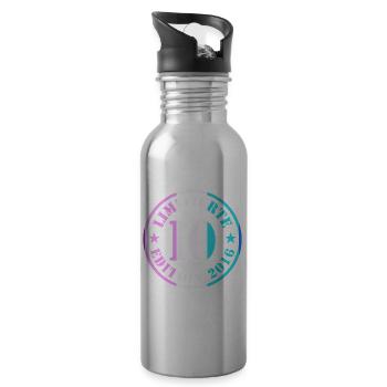 10. Geburtstag Limited Edition 10 Jahre Junge - Trinkflasche mit integriertem Trinkhalm - Lightsilver - Rechts