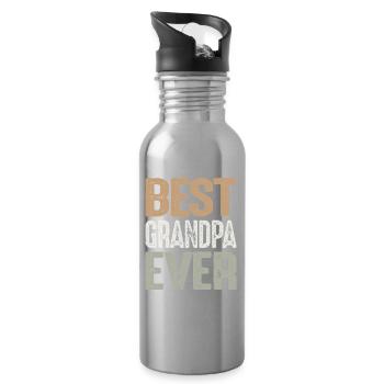 Bester Opa aller Zeiten Klassischer Familienstolz-Opa - Trinkflasche mit integriertem Trinkhalm - Lightsilver - Rechts