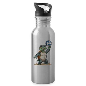 Volley-Turtle mit Rucksack - Trinkflasche mit integriertem Trinkhalm - Lightsilver - Rechts