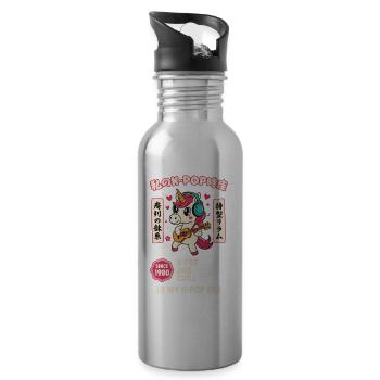 K-Pop und chill in meinem K-Pop-Ära-Einhorn seit 1980 - Trinkflasche mit integriertem Trinkhalm - Lightsilver - Rechts