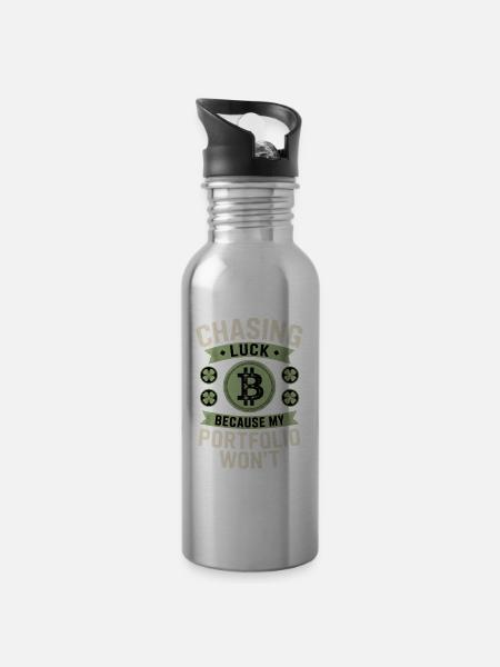 St Patricks Day - Trinkflasche mit integriertem Trinkhalm - Lightsilver