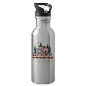Alles ein Raum | Tiny House Minimalismus - Trinkflasche mit integriertem Trinkhalm - Lightsilver - Rechts