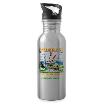 Easter Quest Pixelbunny – Sammle Eier 2026 - Trinkflasche mit integriertem Trinkhalm - Lightsilver - Rechts