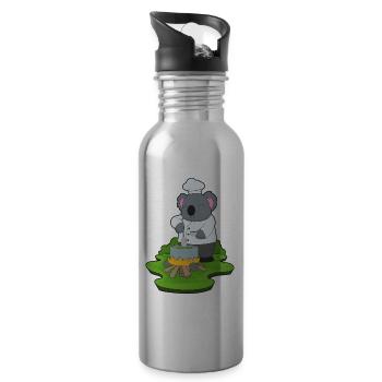 Cuisson en marmite de koala - Gourde avec paille intégrée - argent clair - Droite