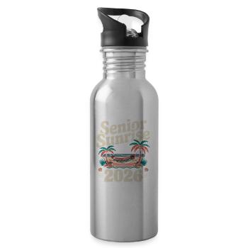 Senior Sunrise 2026 Beach Sunrise - Water bottle with straw - silver - Right
