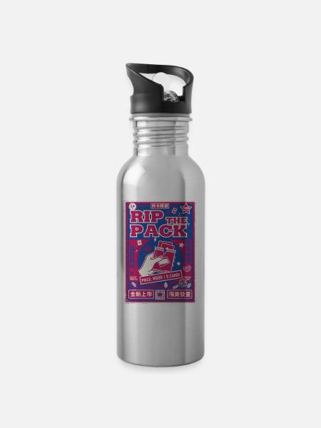 Rip The Pack Sammelkarten-Booster-Pack Legendär - Trinkflasche mit integriertem Trinkhalm - Lightsilver