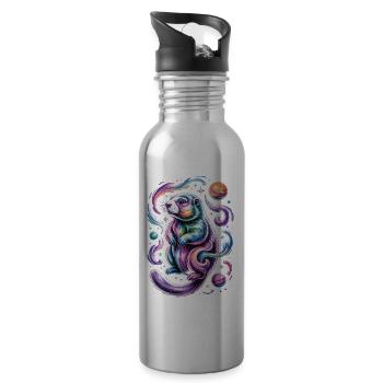 Otter Weltraum Shirt – Planet und Sterne - Trinkflasche mit integriertem Trinkhalm - Lightsilver - Rechts