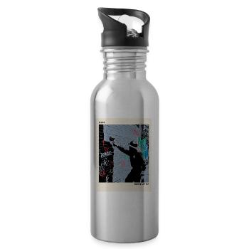 Cover Up Graffiti 87 Street Art Poster - Water bottle with straw - silver - Right