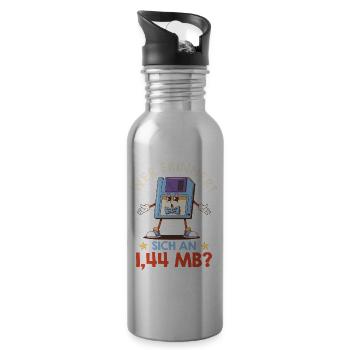 Computer WHO REMEMBERS 1.44 MB? FUNNY - Water bottle with straw - silver - Right