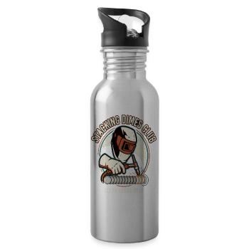 Clean Bead Club Welder Motif - Water bottle with straw - silver - Right