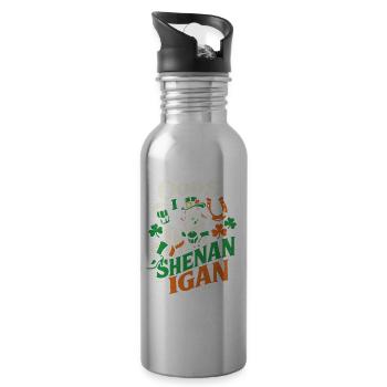 Oops I Shenanigan | Leprechaun St Patrick's Girl - Trinkflasche mit integriertem Trinkhalm - Lightsilver - Rechts