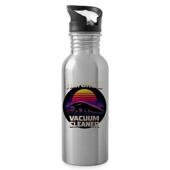 Nature's Vacuum Cleaner | Retro anteater - Water bottle with straw - silver - Right
