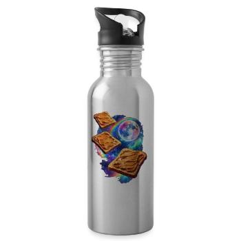 Weltraum Erdnussbutter Toasts - Trinkflasche mit integriertem Trinkhalm - Lightsilver - Rechts