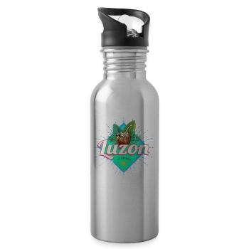 Luzon Insel Philippinen Kokosnuss Urlaub Souvenir - Trinkflasche mit integriertem Trinkhalm - Lightsilver - Rechts