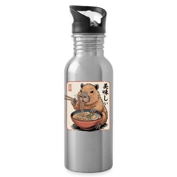 Ramen Capybara Delicacy - Water bottle with straw - silver - Right