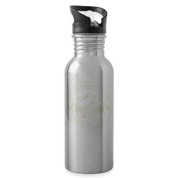Stay Wild Bring Snacks Pack The Dog Design - Water bottle with straw - silver - Right