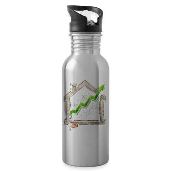 Immobilienmakler Makler - Trinkflasche mit integriertem Trinkhalm - Lightsilver - Rechts