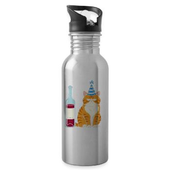 Chapeau de fête contre la gueule de bois - Gourde avec paille intégrée - argent clair - Droite