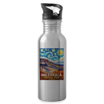 Haleakalā National Park, Hawaii - Water bottle with straw - silver - Right