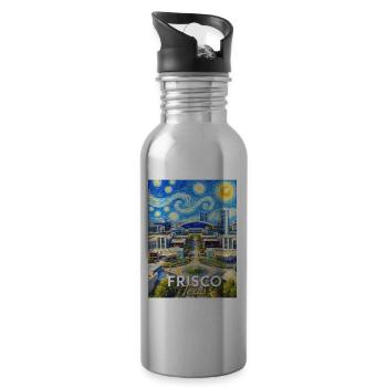 Frisco Texas Sternennacht - Trinkflasche mit integriertem Trinkhalm - Lightsilver - Rechts