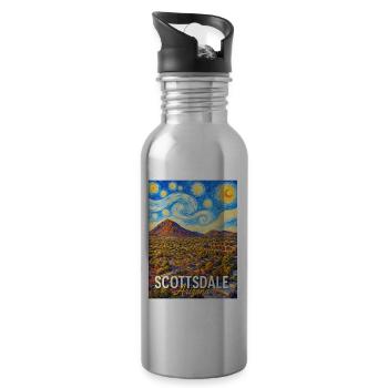 Scottsdale Arizona Sonnenkunst Poster - Trinkflasche mit integriertem Trinkhalm - Lightsilver - Rechts