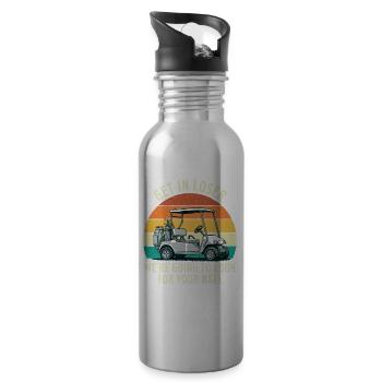 Komm rein, Verlierer, such nach Golfball-Humor - Trinkflasche mit integriertem Trinkhalm - Lightsilver - Rechts