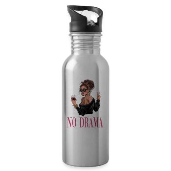  No Drama Weinliebende Sassy Frau Mit Sonnenbrille - Trinkflasche mit integriertem Trinkhalm - Lightsilver - Rechts