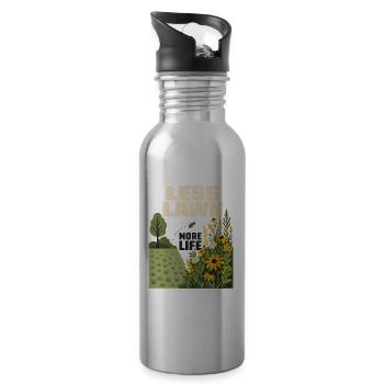 Less Lawn More Life Native Pollinator Garden - Water bottle with straw - silver - Right