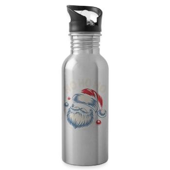 Ho Ho Ho Santa - Trinkflasche mit integriertem Trinkhalm - Lightsilver - Rechts