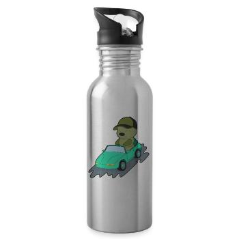 Caterpillar Car - Water bottle with straw - silver - Right